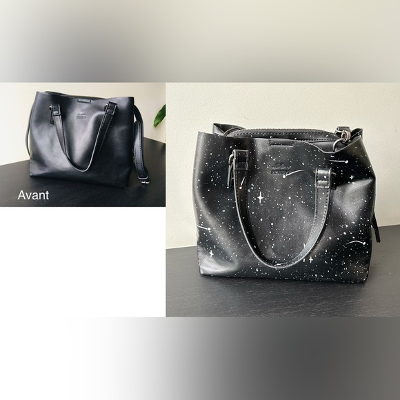 Hand-painted night sky bag - Picture 3 of 7